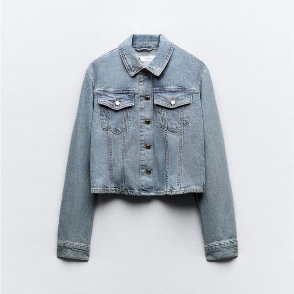ZARA FITTED Z1975 DENIM JACKET - Picture 4 of 7